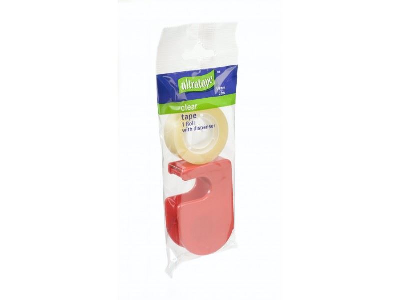 CLEAR TAPE 1 ROLL WITH DISPENSER 19MM X 33M. 804567 \\\804567