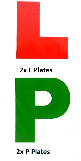 4 PACK MAGNETIC LEARNER DRIVER PLATES - 2 X L AND 2 X P. 64013 \\\806023