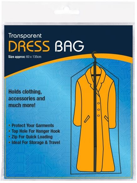 KNIGHT TRANSPARENT DRESS BAG 60CM X 135CM. F807761 \\\807761