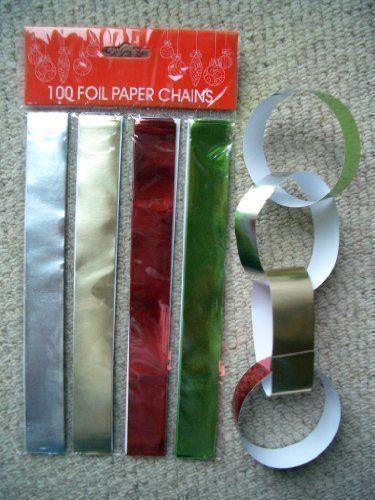 100 FOIL PAPER CHAINS CHRISTMAS DECORATIONS. 8082 \\\8082