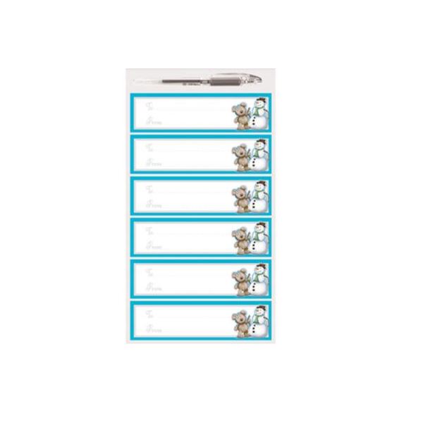 ASS 12 HANDCRAFTED CHRISTMAS GIFT TAGS WITH FREE METALLIC PEN. 8088BLUE \\\8088BLUE