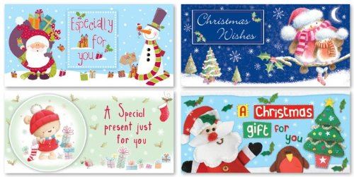 4 LUXURY HAND CRAFTED CHRISTMAS / XMAS MONEY WALLETS  ~  ENVELOPES - TRADITIONA.... 8154 \\\8154