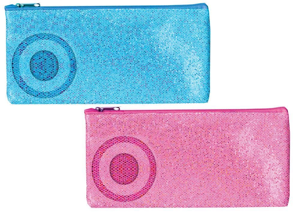 ASSORTED COLOUR GLITTER PRINT PENCIL CASE SEND 1 ONLY!. NVGC