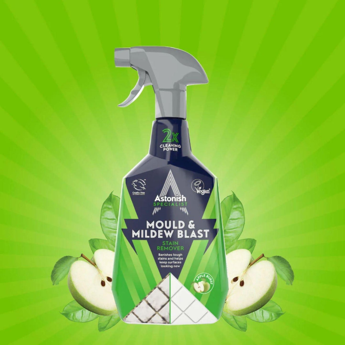 ASTONISH SPECIALIST EXTRA STRENGTH MOULD & MILDEW 750 ML STAIN APPLE BLASTER SPRAY. HOAST087