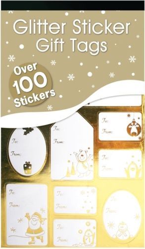 100 FOIL STICKER CHRISTMAS GIFT TAGS LABELS GOLD AND SILVER. X15996SILVER GT218 \\\8224