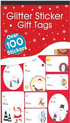 100 RED AND GREEN FOIL STICKER CHRISTMAS GIFT TAGS LABELS. 25663 \\\8225