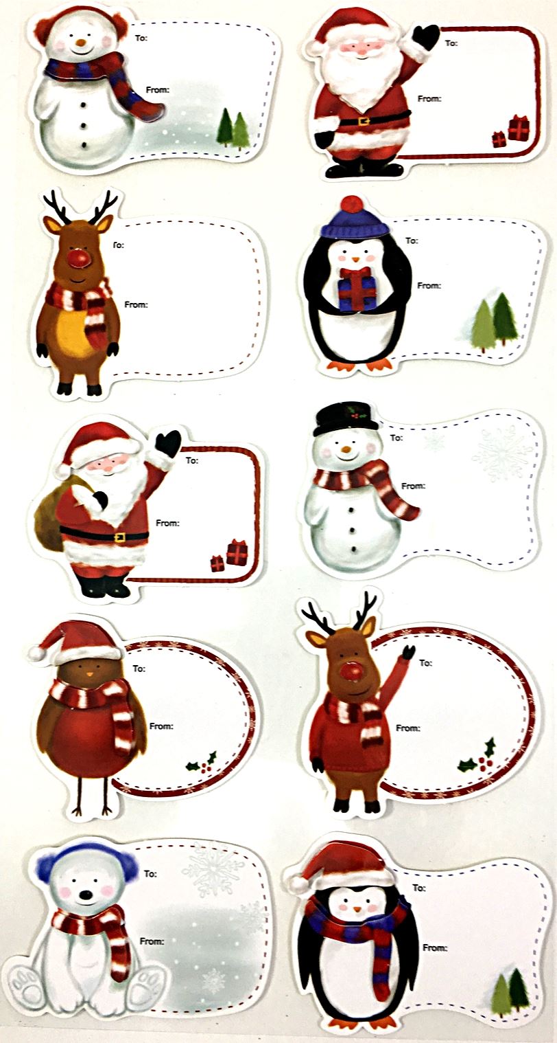 10 CHRISTMAS GIFT TAGS 3D DESIGN. 8234 \\\8234
