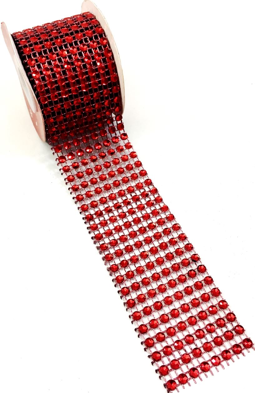 RED SEQUIN RIBBON CHRISTMAS WEDDING DECORATION. 8372RED \\\8372RED