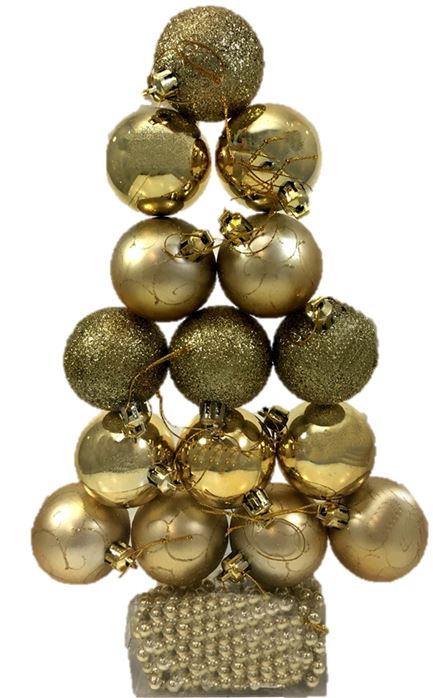 16 PIECE TREE DECORATION SET GOLD COLOURS. 8383GOLD \\\8383GOLD