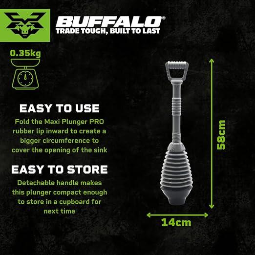 BUFFALO MAXI PLUNGER PRO WITH RUBBER SEAL. WL1020-2
