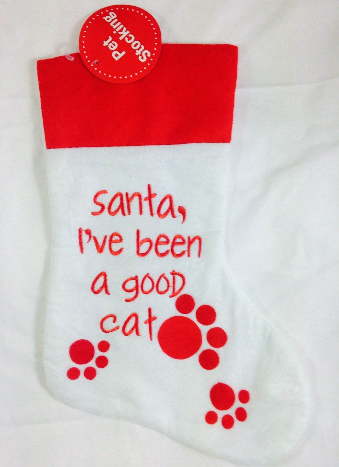 'CAT RED WHITE STOCKING WITH MESSAGE  I 'HAVE BEEN A GOOD CAT !  WITH PAWS 9550C'||'. '||'8939SAN' \\\8939SAN
