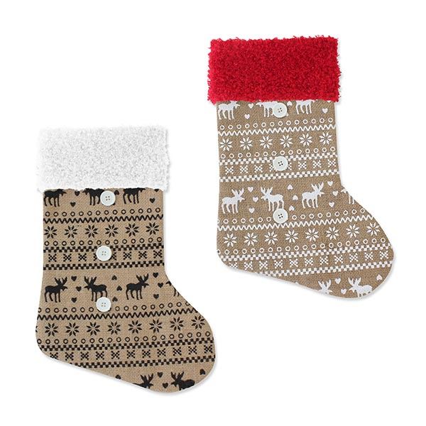 CHRISTMAS HESSAIN REINDEER STOCKING. 8953 \\\8953