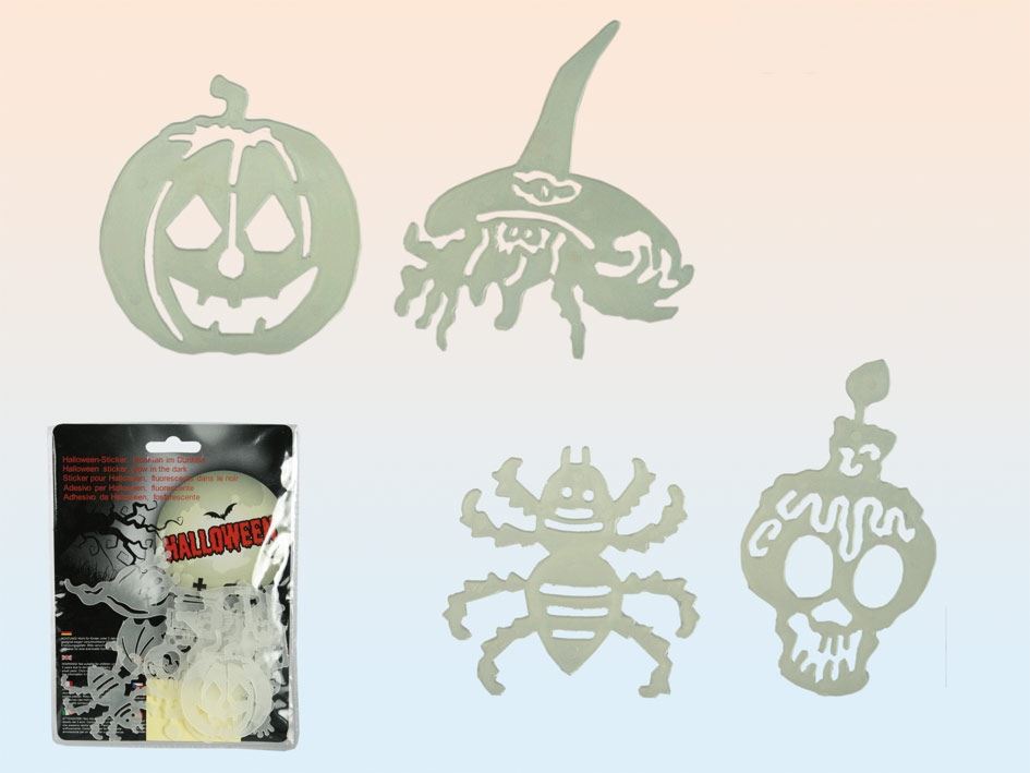 PACK OF 12 HALLOWEEN STICKER GLOW IN THE DARK. 901051 \\\901051