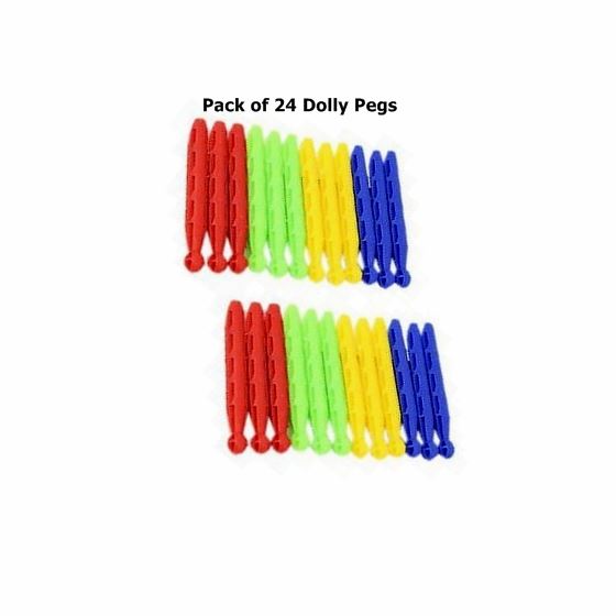 COLOURED PLASTIC DOLLY PEGS 24 PK. 911147 \\\911147