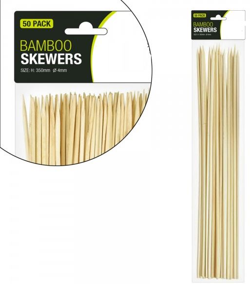 50 PACK BAMBOO SKEWERS 350MM X 4MM. 914803 \\\914803
