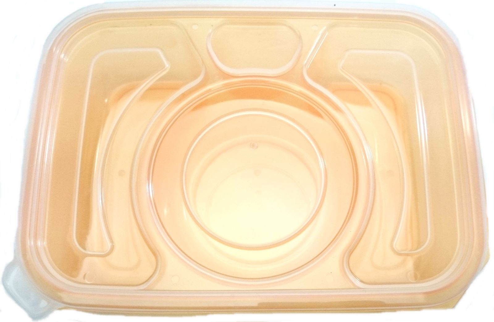 ASSORTED COLOUR RECTANGLE FOOD SERVER 4 COMPARTMENT. 915695 \\\915695