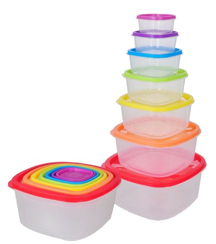 SQUARE RAINBOW 7PCS FOOD CONTAINER. DC030 \\\915817