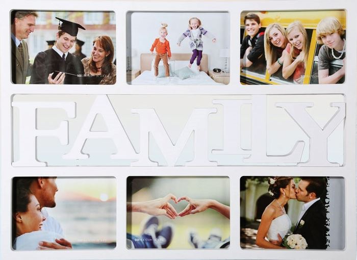 WHITE PLASTIC PHOTO FRAME FAMILY. 942431 \\\942431
