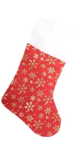 DELUXE CHRISTMAS STOCKING - CHIFFON GOLD / SILVER XMAS SNOWFLAKE. 9536 \\\9536
