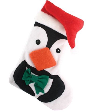LARGE CUDDLY PENGUIN STOCKING WITH SANTA HAT. 9565P \\\9565P
