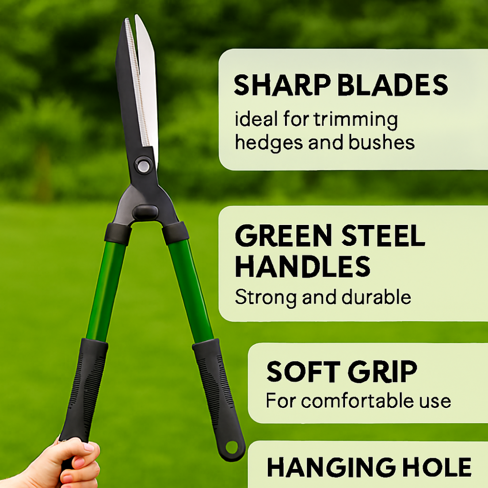 GARDEN HEDGE TRIMMING CUT SHEARS 21IN SOFT GRIP HANDLES. S320B