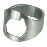 HANDY SILVER CHROME STAINLESS STEEL BAR FINGER BOTTLE OPENER. 79502922