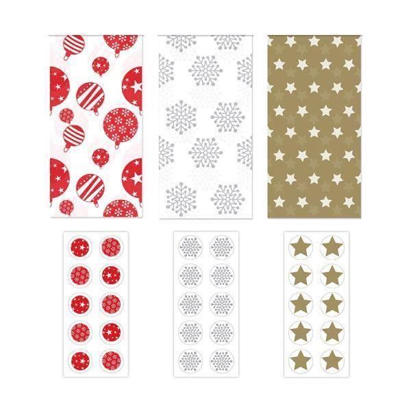 5 SHEETS TISSUE PAPER 10 STICKERS STAR DESIGN. 9682STAR \\\9682STAR