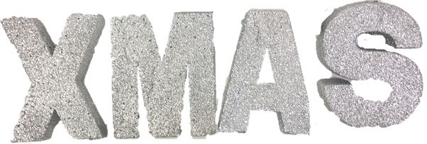 SILVER GLITTER XMAS DECORATION. 9938SILVER \\\9938SILVER