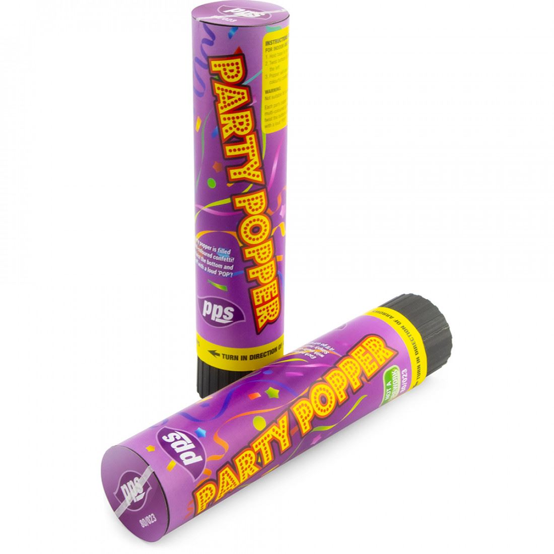 PPS COLOUR CONFETTI CANNON PARTY POPPERS 21 CM 2/PK. PPS80023