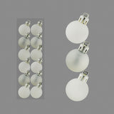 12 MINI BAUBLES MAT GLITTER WHITE COLOUR 30MM. DP56306