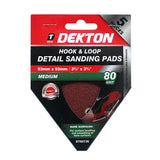 DEKTON HOOK AND LOOP DETAIL SANDING PADS 80 GRIT 93MM X 93MM 5/PK. DT80736