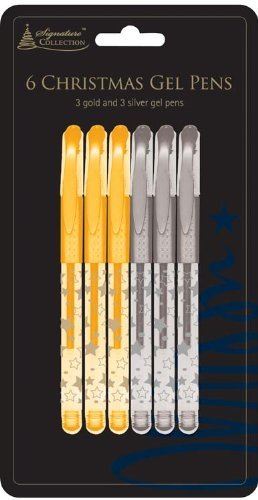 6 X GOLD - SILVER CHRISTMAS XMAS GEL PENS CARD MAKING CRAFTS. AGPN \\\AGPN