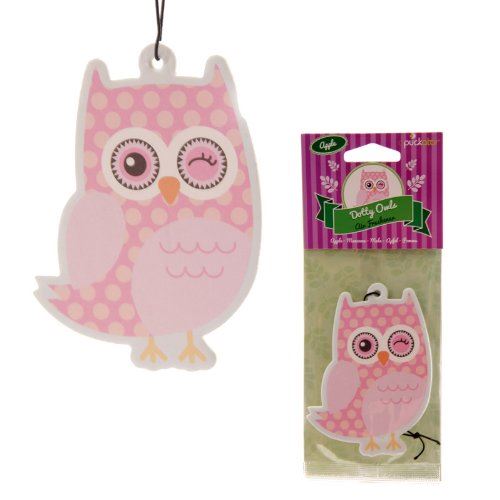 LAUREN BILLINGHAM FRAGRANCED AIR FRESHENER SOUVENIRS GIFT STOCKING FILLER CAR HOME - APPLE DOTTY OWL. AIRF07 \\\AIRF07