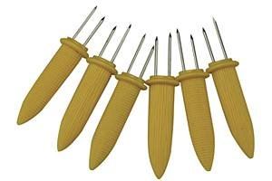 SCREW IN STYLE CORN ON THE COB FORKS CORN FORK SWEETCORN SET OF 6 02-05T205. AP5888 \\\AP5888