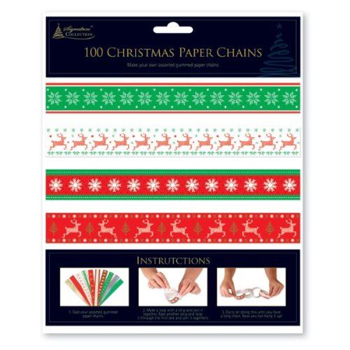 MAKE YOUR OWN CHRISTMAS PAPER CHAIN 100 CHAINS TRADITIONAL HOLOGRAPHIC FOIL ( XPAD ). APAD XPAD \\\APAD