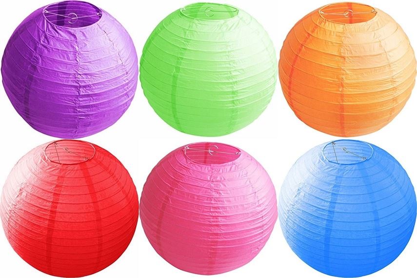 ASSORTED COLOUR LAMP SHADE PAPER LANTERN 30CM. AQ002 \\\AQ002