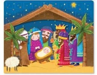 KIDS CHRISTMAS NATIVITY SCENE CUTE DESIGN 3D ADVENT COUNT DOWN CALENDAR (25 DIE CUT WINDOWS TO OPEN). AVNTNATIVITY \\\AVNTNATIVITY