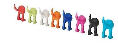 SOFT RUBBER DOG TAIL HOOK COAT DOOR HANGER KIDS BEDROOM PET LEAD KEYS CLOTHES BN[BLACK]. BASTISBLACK \\\BASTISBLACK