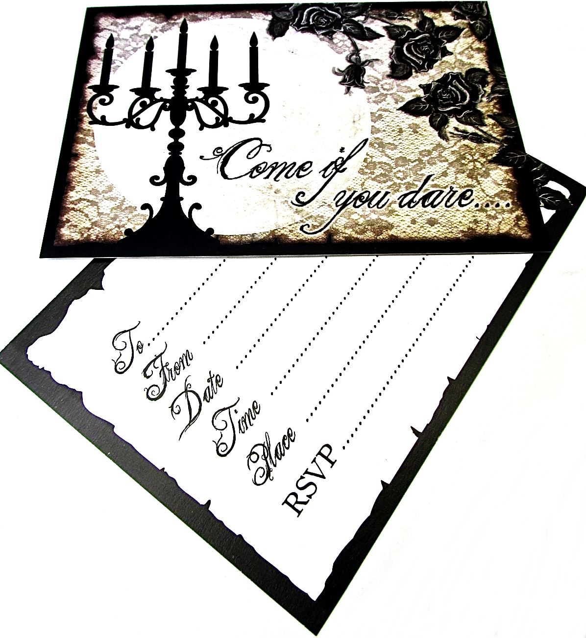 10 GOTHIC INVITATION CARD AND ENVELOPES. BB-INVITES \\\BB-INVITES