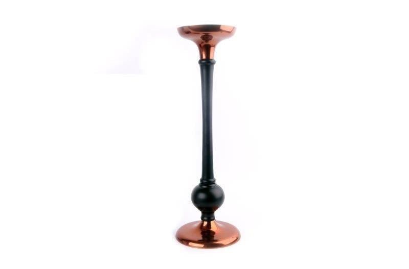 BLACK COPPER PILLAR CANDLE HOLDER 37CM. BC0013 \\\BC0013