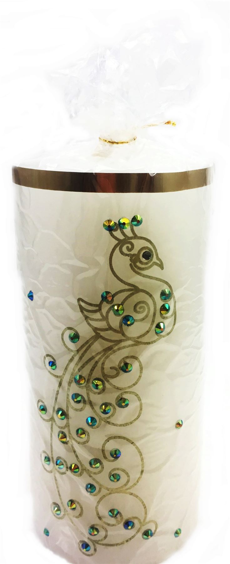 CANDLE PEACOCK WHITE. BH109 \\\BH109