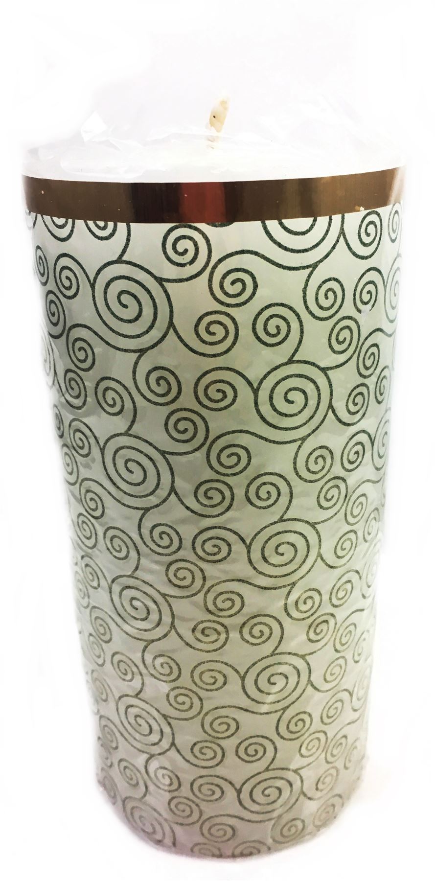 CANDLE BEADED WHITE SPIRAL. BH115 \\\BH115
