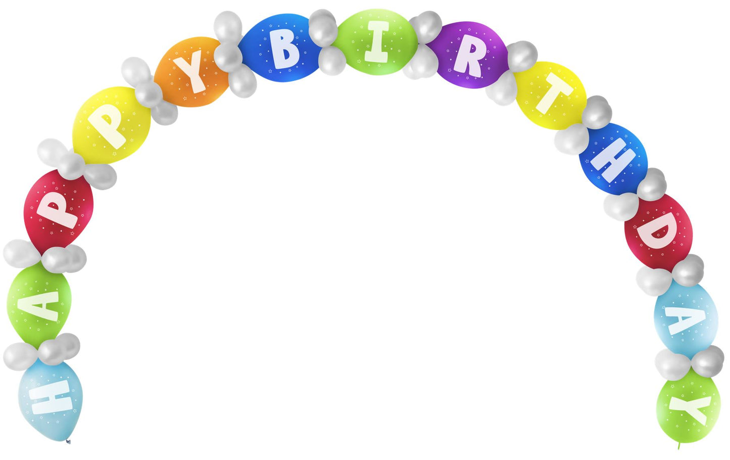 GLOBOS PAYASO MULTICOLOUR HAPPY BIRTHDAY BALLOON ARCH KIT. BK4 \\\BK4