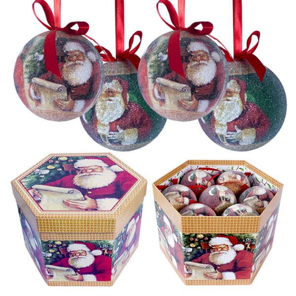 14 DECOUPAGE CHRISTMAS BAUBLES IN BOX. BML71560 \\\BML71560