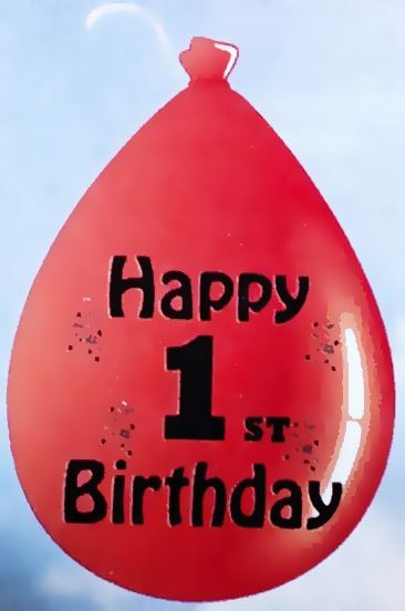 10 HAPPY 1ST BIRTHDAY MULTICOLOUR BALLOONS. BO101 \\\BO101