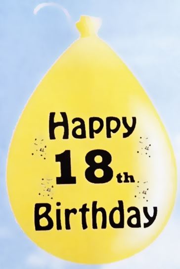 10 HAPPY 18TH BIRTHDAY MULTICOLOUR BALLOONS. BO118 \\\BO118