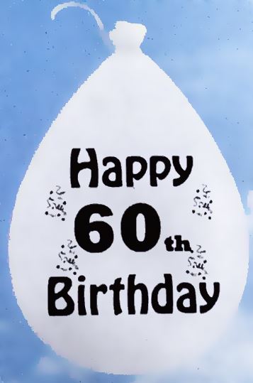 10 HAPPY 60TH BIRTHDAY MULTICOLOUR BALLOONS. BO160 \\\BO160