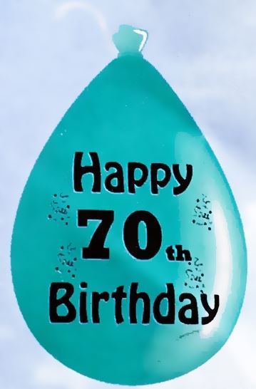 10 HAPPY 70TH BIRTHDAY MULTICOLOUR BALLOONS. BO170 \\\BO170