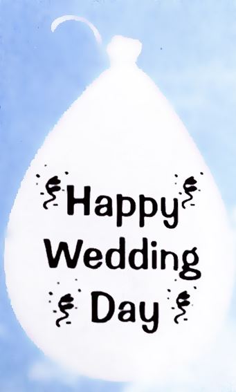 10 HAPPY WEDDING DAY WHITE BALLOONS. BO175 \\\BO175