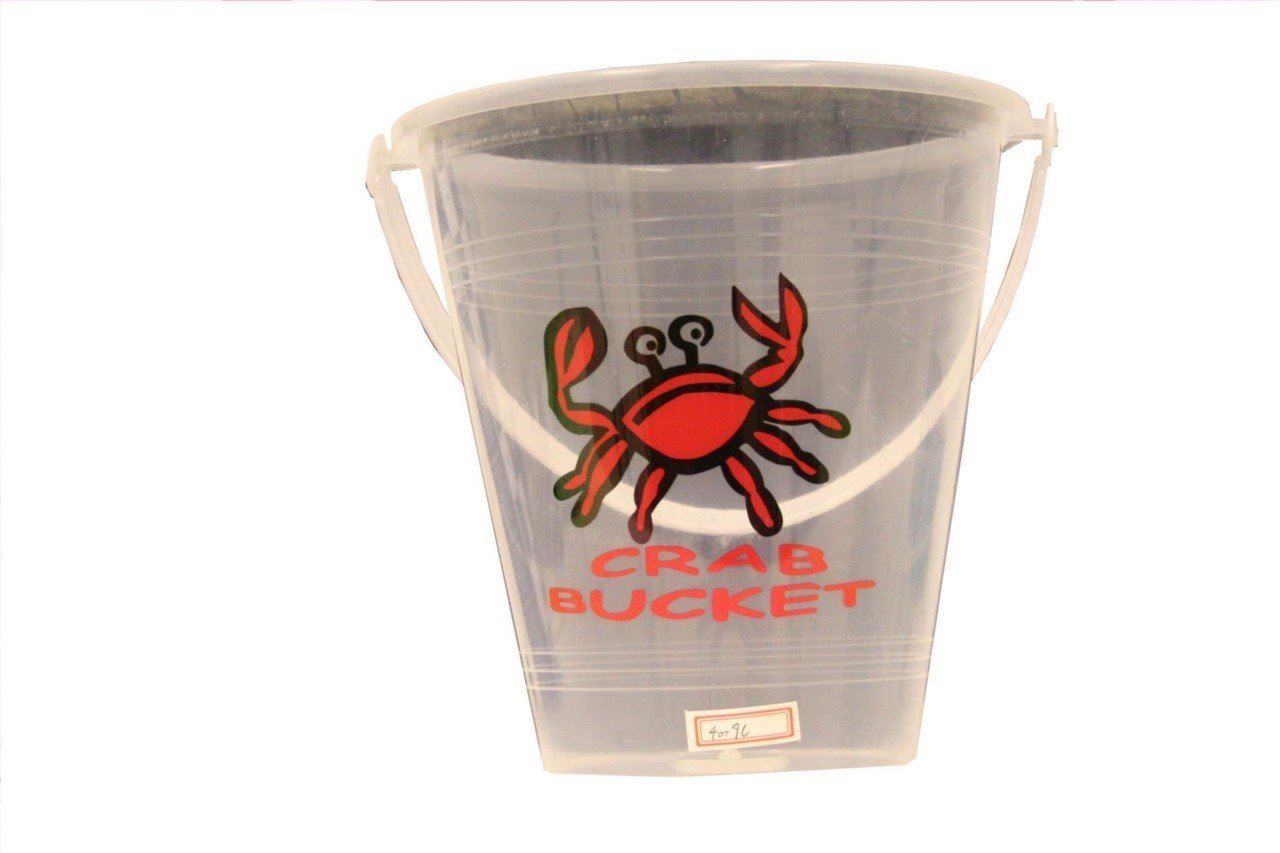 9' CLEAR TRANSPARENT BUCKET WITH CRAB PRINT [TOY]. BU1204 \\\BU1204
